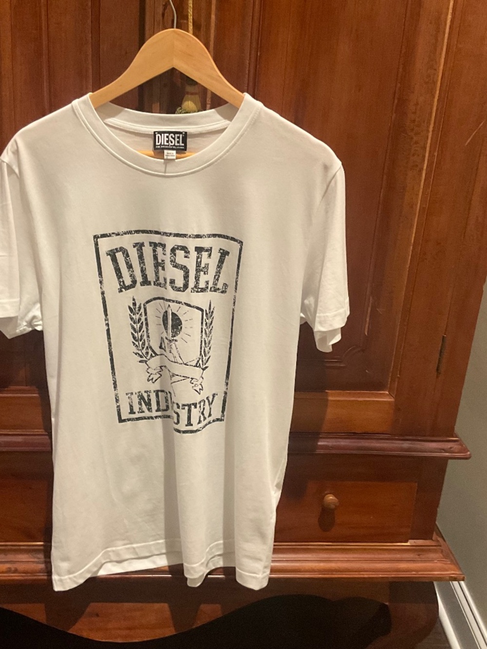 Diesel Men’s T- Diegor 11 Maglietta T-Shirt, White/Black, Size XL